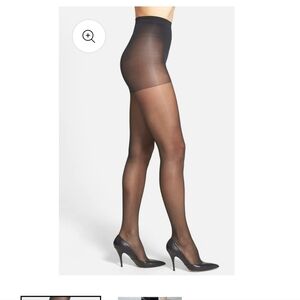 CALVIN KLEIN LOGO SILKEN CONTROL TOP SHEER STOCKINGS SIZE 3 NEW